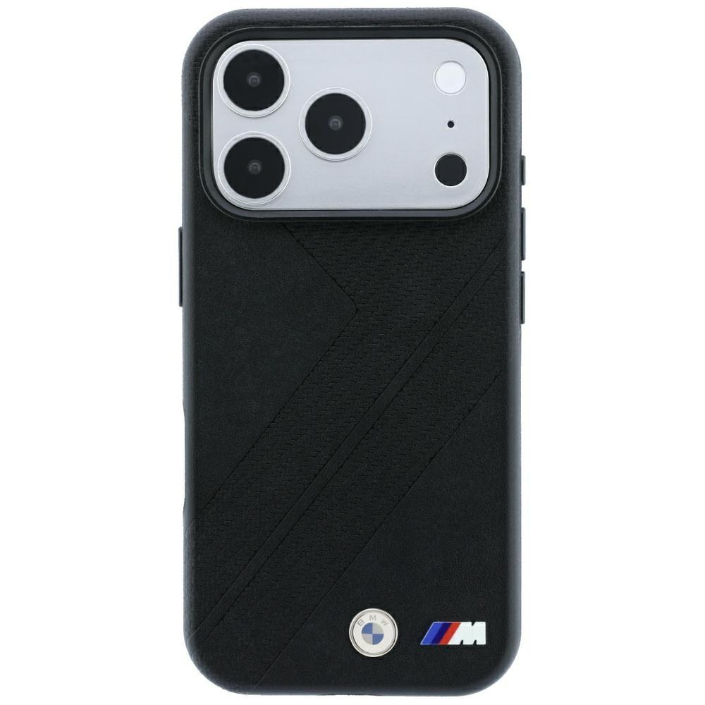 BMW M Tire Track Metal Logo MagSafe dėklas iPhone 17 Pro / 18 Pro - juodas -- iPhone 17 Pro / iPhone 18 Pro