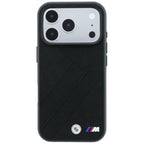 BMW M Tire Track Metal Logo MagSafe dėklas iPhone 17 Pro / 18 Pro - juodas -- iPhone 17 Pro / iPhone 18 Pro