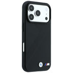 BMW M Tire Track Metal Logo MagSafe dėklas iPhone 17 Pro / 18 Pro - juodas -- iPhone 17 Pro / iPhone 18 Pro