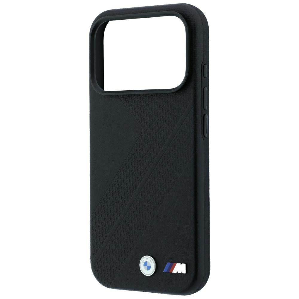 BMW M Tire Track Metal Logo MagSafe dėklas iPhone 17 Pro / 18 Pro - juodas -- iPhone 17 Pro / iPhone 18 Pro