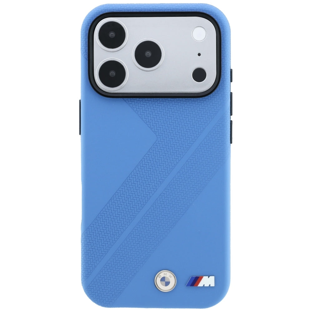 BMW M Tire Track Metal Logo MagSafe dėklas iPhone 17 Pro / 18 Pro - mėlynas -- iPhone 17 Pro / iPhone 18 Pro