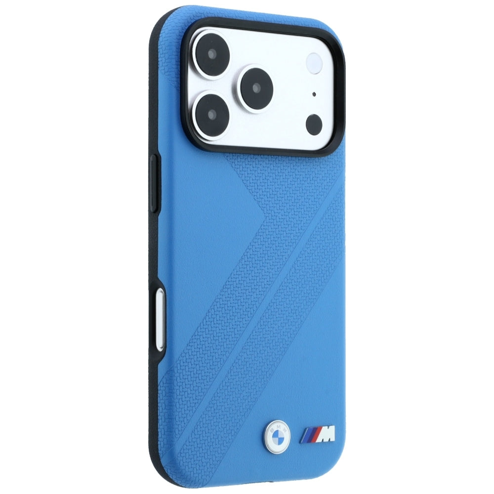 BMW M Tire Track Metal Logo MagSafe dėklas iPhone 17 Pro / 18 Pro - mėlynas -- iPhone 17 Pro / iPhone 18 Pro