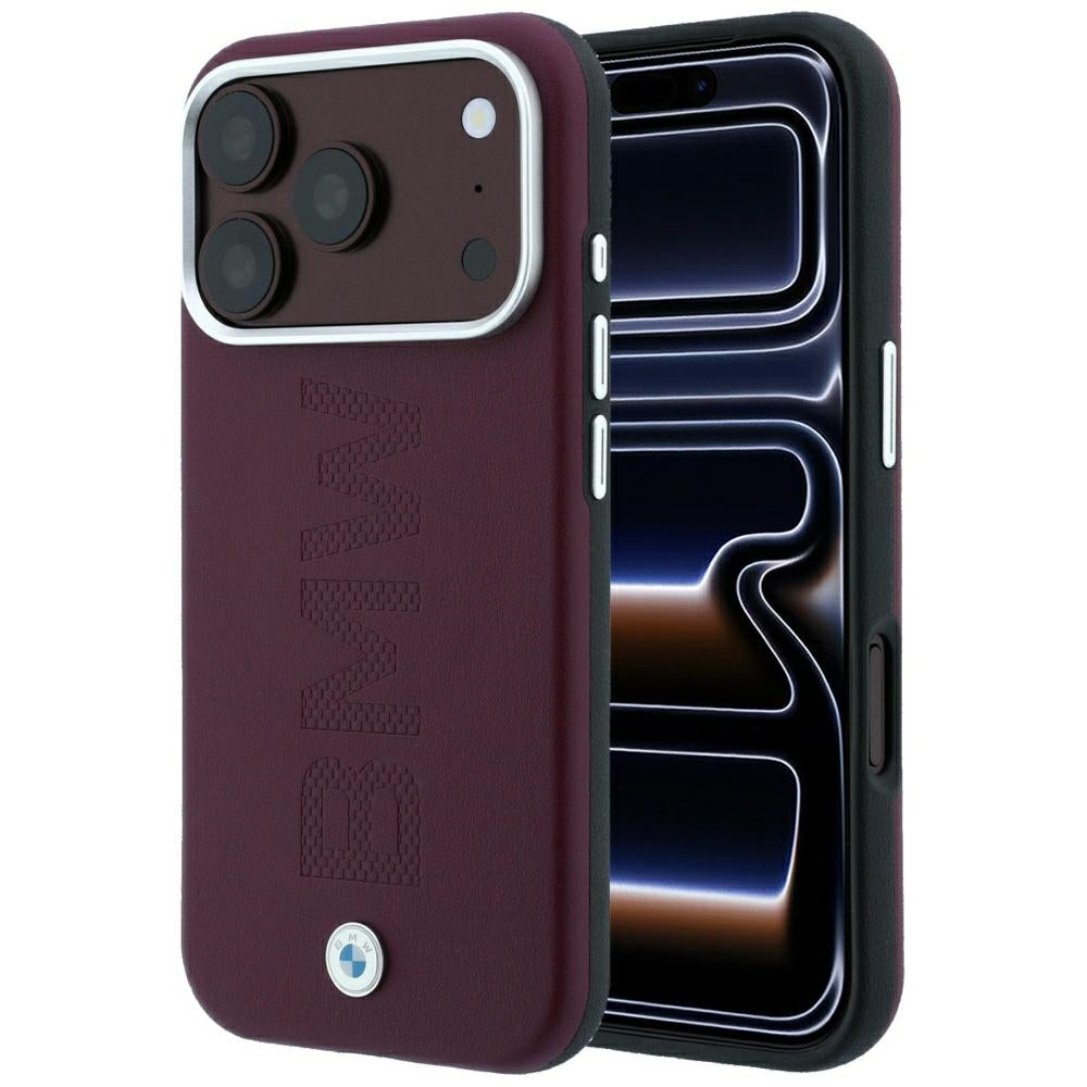 BMW Sign Centruotai įspaustas MagSafe dėklas iPhone 17 Pro / 18 Pro - Bordo spalva -- iPhone 17 Pro / iPhone 18 Pro