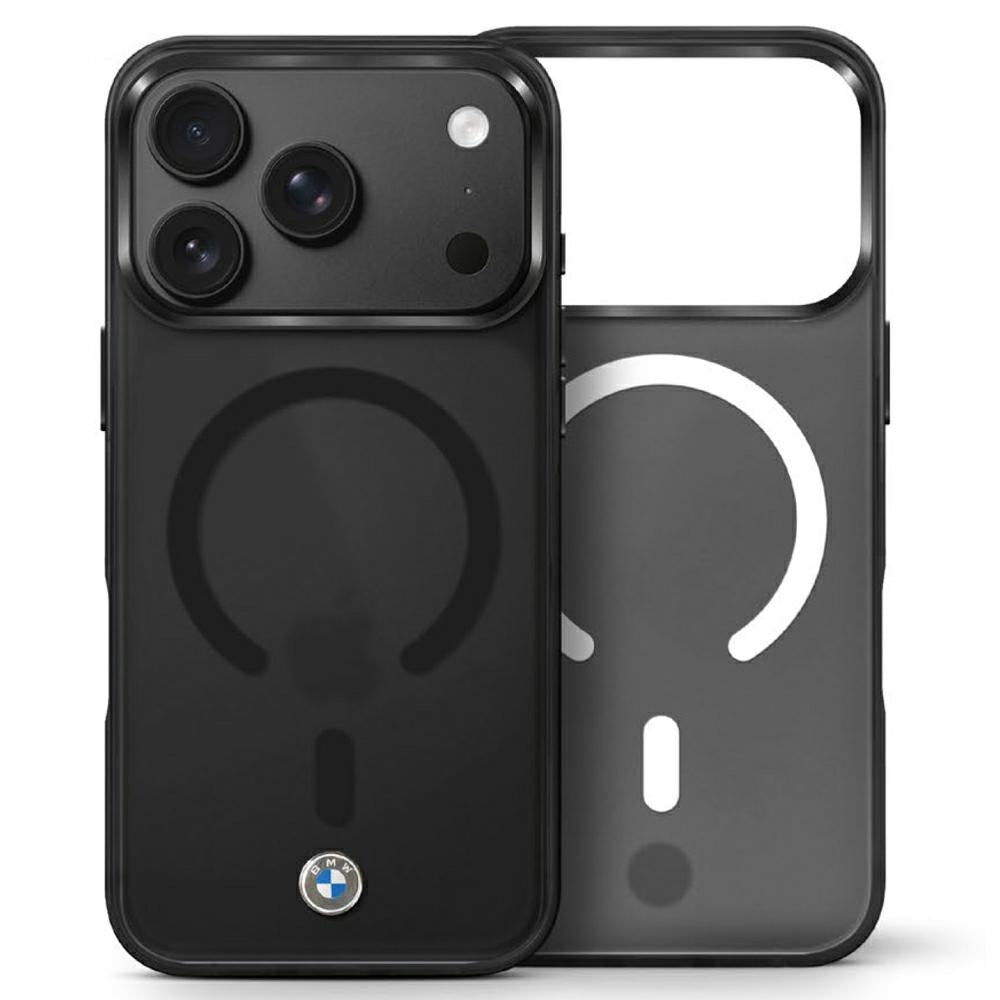 BMW Sign matinio IML ir metalinio logotipo MagSafe dėklas iPhone 17 Pro / 18 Pro - juoda -- iPhone 17 Pro / iPhone 18 Pro