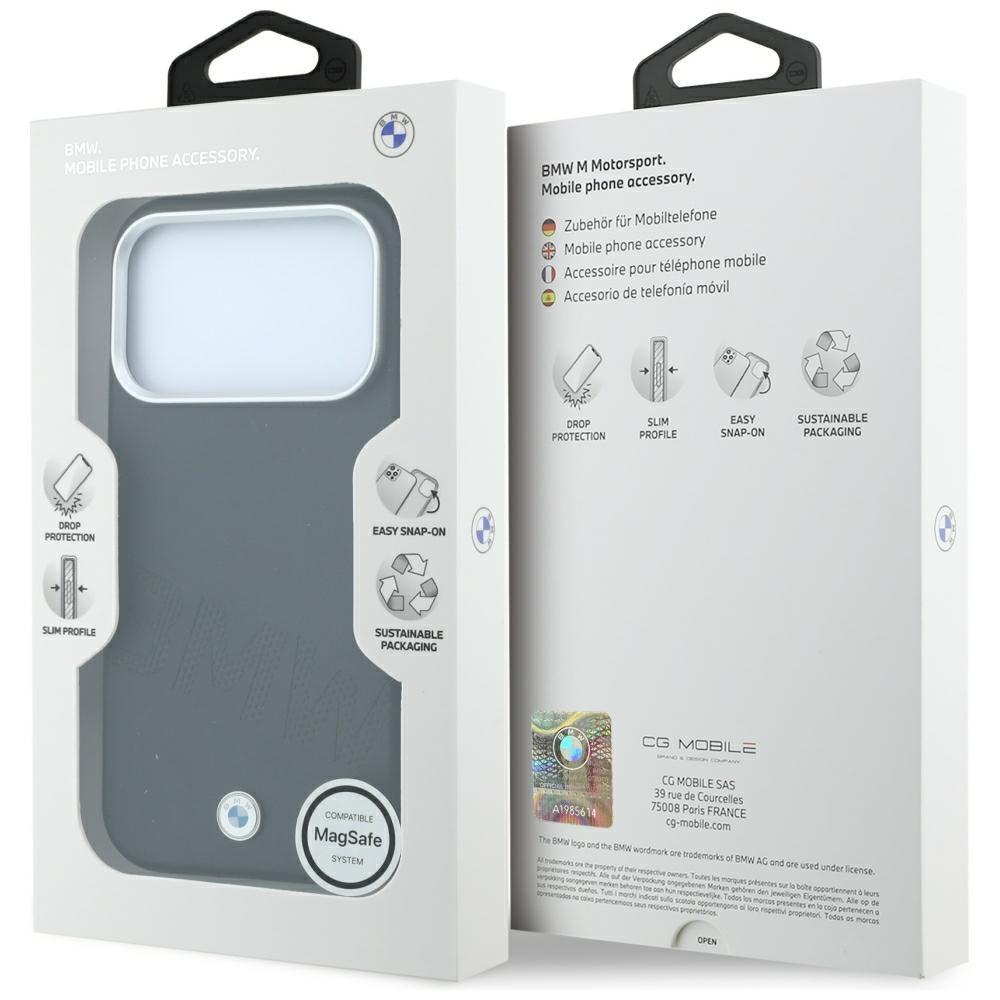 BMW Sign pasviro nuogrąždintos raidės MagSafe dėklas iPhone 17 Pro / 18 Pro - juoda -- iPhone 17 Pro / iPhone 18 Pro