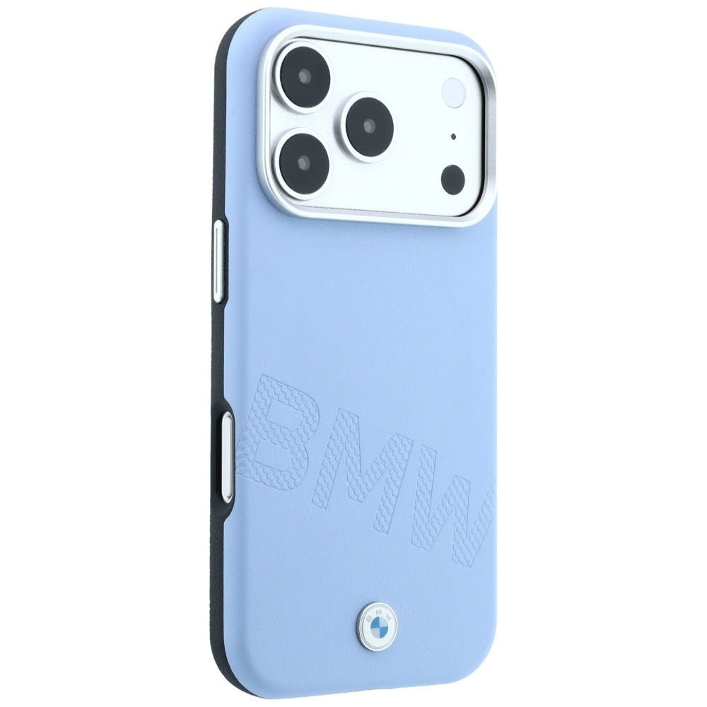 BMW ženklas su pasviriusiomis embosavimo raidėmis MagSafe dėklas iPhone 17 Pro / 18 Pro - Mėlynas -- iPhone 17 Pro /...