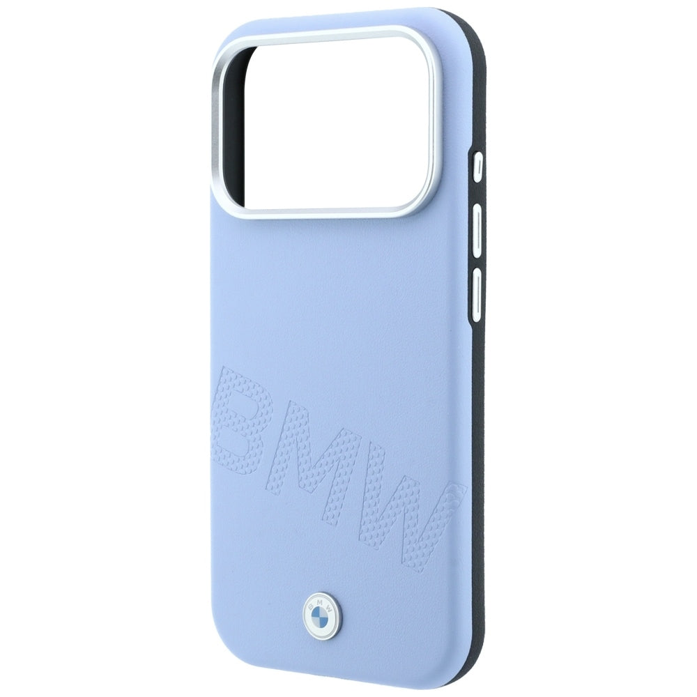 BMW ženklas su pasviriusiomis embosavimo raidėmis MagSafe dėklas iPhone 17 Pro / 18 Pro - Mėlynas -- iPhone 17 Pro /...