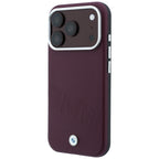 BMW ženklas su pasviriusiomis embosavimo raidėmis MagSafe dėklas iPhone 17 Pro Max / 18 Pro Max - Bordo -- iPhone 17 Pro...