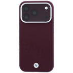 BMW ženklas su pasviriusiomis embosavimo raidėmis MagSafe dėklas iPhone 17 Pro Max / 18 Pro Max - Bordo -- iPhone 17 Pro...