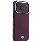 BMW ženklas su pasviriusiomis embosavimo raidėmis MagSafe dėklas iPhone 17 Pro Max / 18 Pro Max - Bordo -- iPhone 17 Pro...
