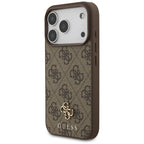 Guess 4G mažas klasikinis logotipas MagSafe dėklas iPhone 17 Pro / 18 Pro - Rudas -- iPhone 17 Pro / iPhone 18 Pro