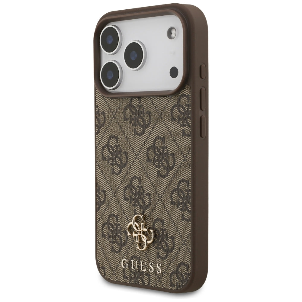 Guess 4G mažas klasikinis logotipas MagSafe dėklas iPhone 17 Pro / 18 Pro - Rudas -- iPhone 17 Pro / iPhone 18 Pro