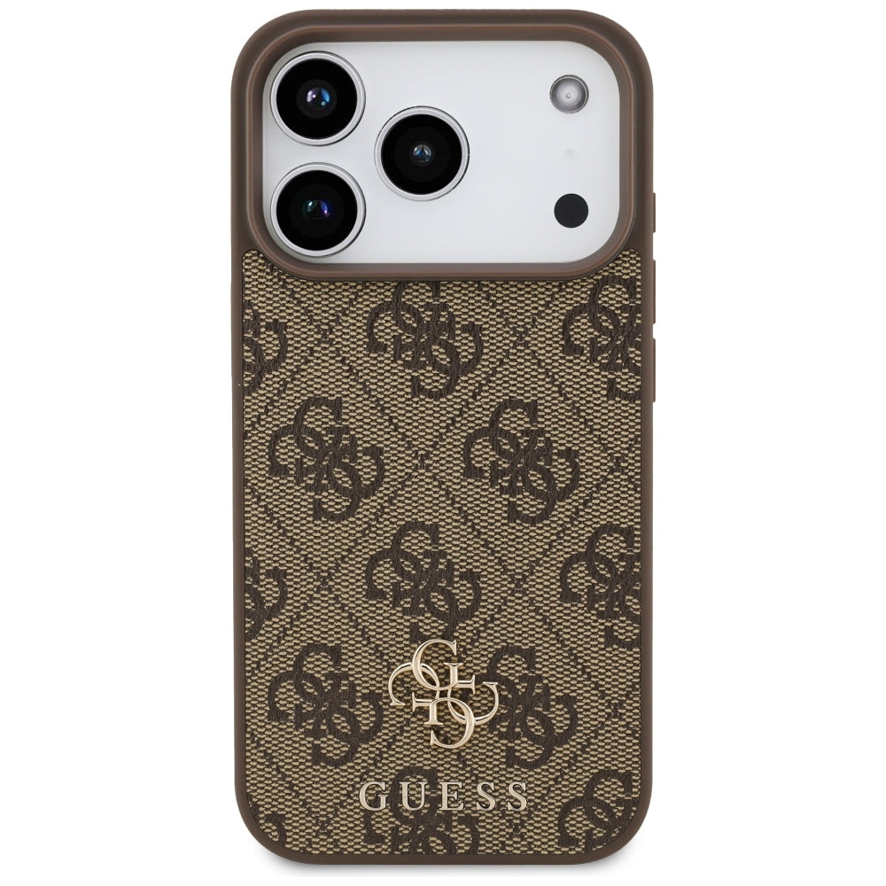 Guess 4G mažas klasikinis logotipas MagSafe dėklas iPhone 17 Pro / 18 Pro - Rudas -- iPhone 17 Pro / iPhone 18 Pro