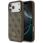 Guess 4G mažo klasikinio logotipo MagSafe dėklas iPhone 17 Pro Max / 18 Pro Max - Ruda -- iPhone 17 Pro Max / iPhone 18...
