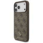 Guess 4G mažo klasikinio logotipo MagSafe dėklas iPhone 17 Pro Max / 18 Pro Max - Ruda -- iPhone 17 Pro Max / iPhone 18...