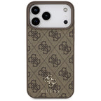 Guess 4G mažo klasikinio logotipo MagSafe dėklas iPhone 17 Pro Max / 18 Pro Max - Ruda -- iPhone 17 Pro Max / iPhone 18...