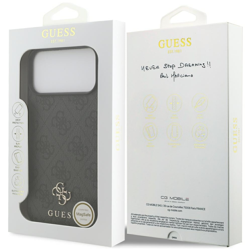 Guess 4G mažo klasikinio logotipo MagSafe dėklas iPhone 17 Pro Max / 18 Pro Max - Juoda -- iPhone 17 Pro Max / iPhone 18...
