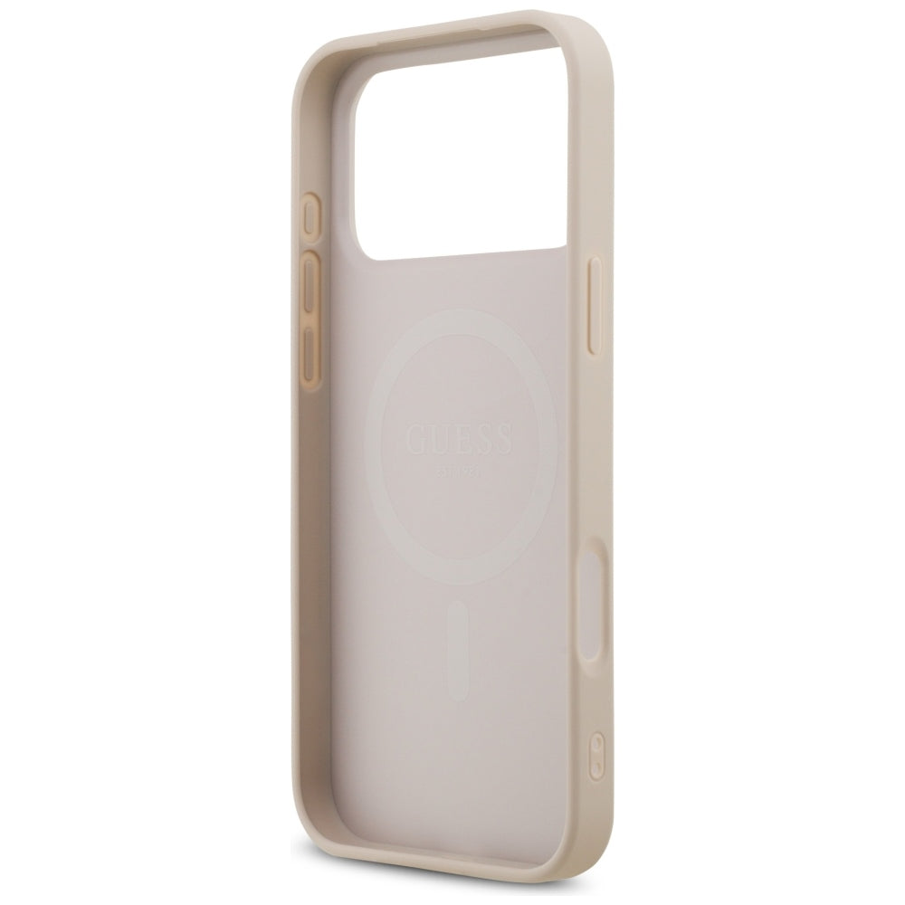 Guess 4G mažo klasikinio logotipo MagSafe dėklas iPhone 17 Pro Max / 18 Pro Max - Rožinė -- iPhone 17 Pro Max / iPhone 18...