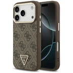 Guess 4G trikampio logotipo MagSafe dėklas iPhone 17 Pro / 18 Pro - Ruda -- iPhone 17 Pro / iPhone 18 Pro