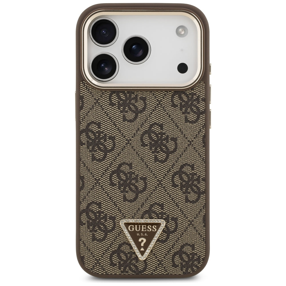Guess 4G trikampio logotipo MagSafe dėklas iPhone 17 Pro / 18 Pro - Ruda -- iPhone 17 Pro / iPhone 18 Pro