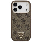 Guess 4G trikampio logotipo MagSafe dėklas iPhone 17 Pro / 18 Pro - Ruda -- iPhone 17 Pro / iPhone 18 Pro