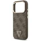 Guess 4G trikampio logotipo MagSafe dėklas iPhone 17 Pro / 18 Pro - Ruda -- iPhone 17 Pro / iPhone 18 Pro