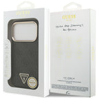 Guess 4G trikampio logotipo MagSafe dėklas iPhone 17 Pro / 18 Pro - Juoda ir auksinė -- iPhone 17 Pro / iPhone 18 Pro