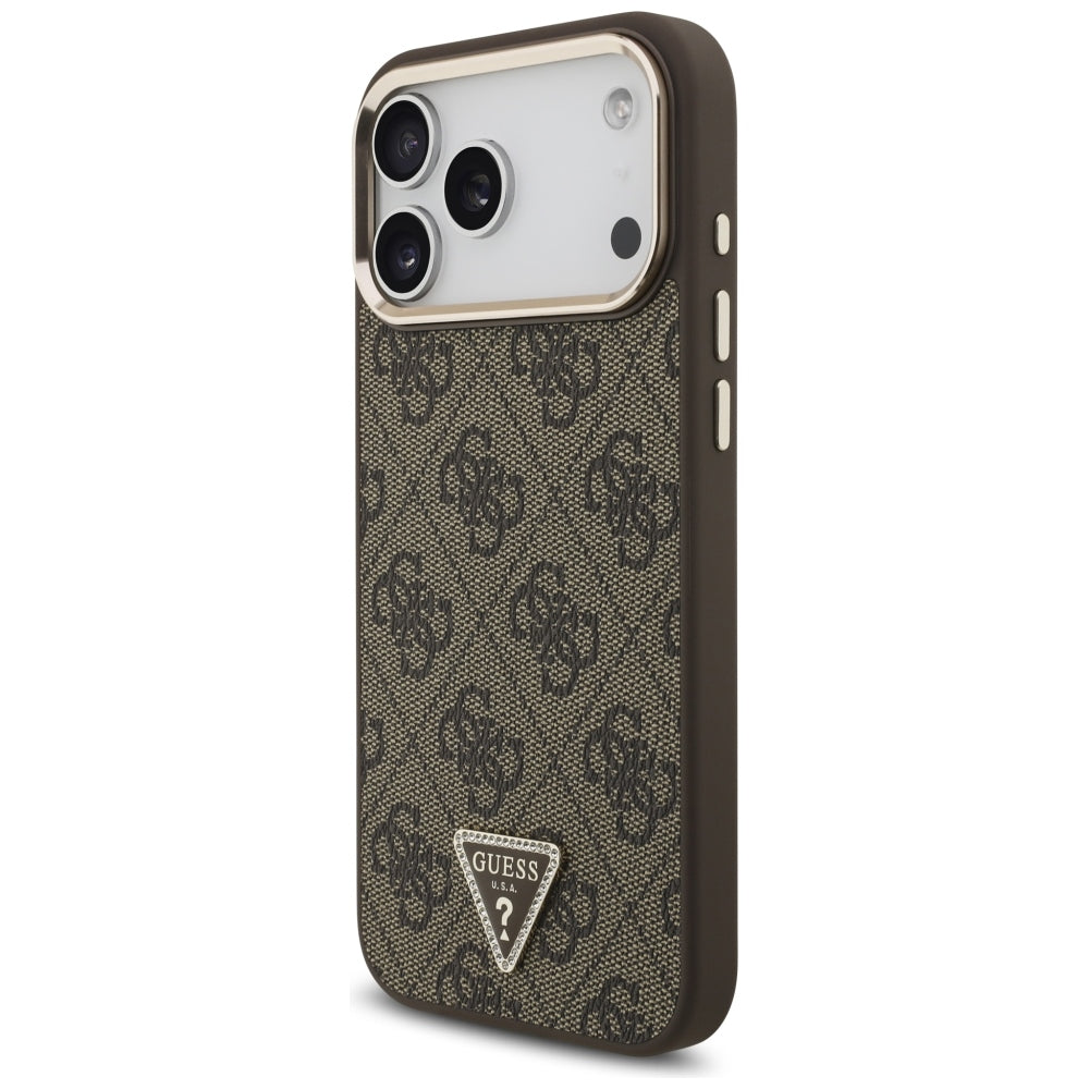 Guess 4G Triangle Logo MagSafe dėklas iPhone 17 Pro Max / 18 Pro Max - Rudas -- iPhone 17 Pro Max / iPhone 18 Pro Max