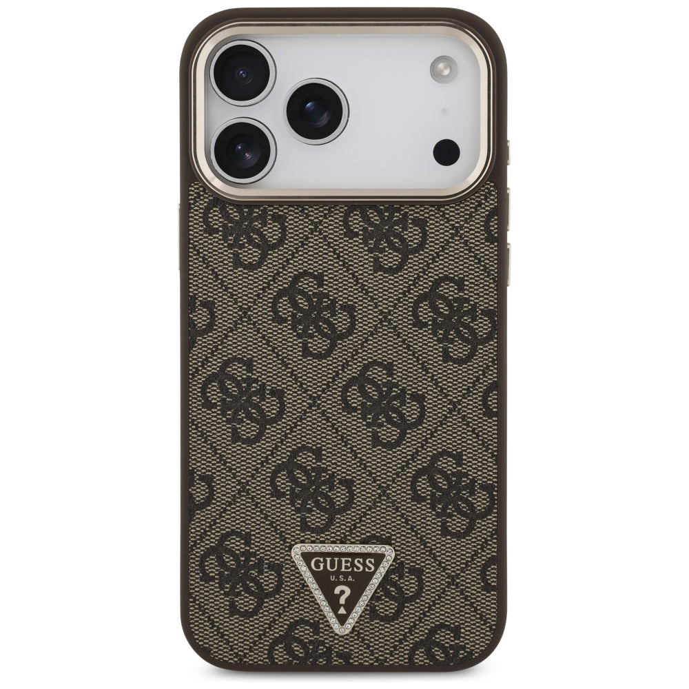 Guess 4G Triangle Logo MagSafe dėklas iPhone 17 Pro Max / 18 Pro Max - Rudas -- iPhone 17 Pro Max / iPhone 18 Pro Max