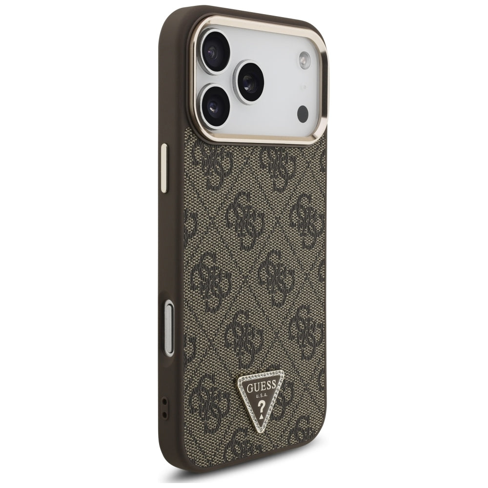 Guess 4G Triangle Logo MagSafe dėklas iPhone 17 Pro Max / 18 Pro Max - Rudas -- iPhone 17 Pro Max / iPhone 18 Pro Max