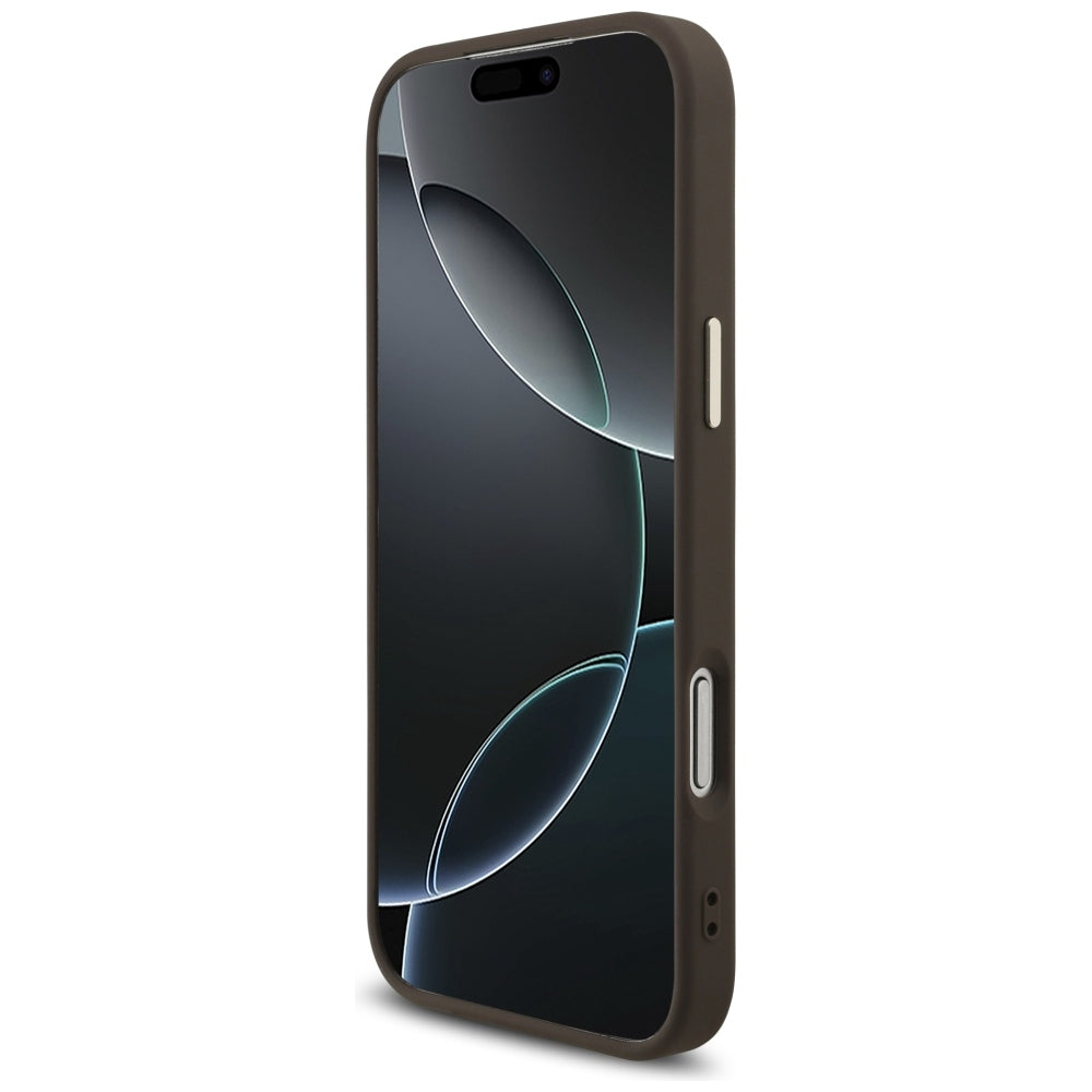 Guess 4G Triangle Logo MagSafe dėklas iPhone 17 Pro Max / 18 Pro Max - Rudas -- iPhone 17 Pro Max / iPhone 18 Pro Max