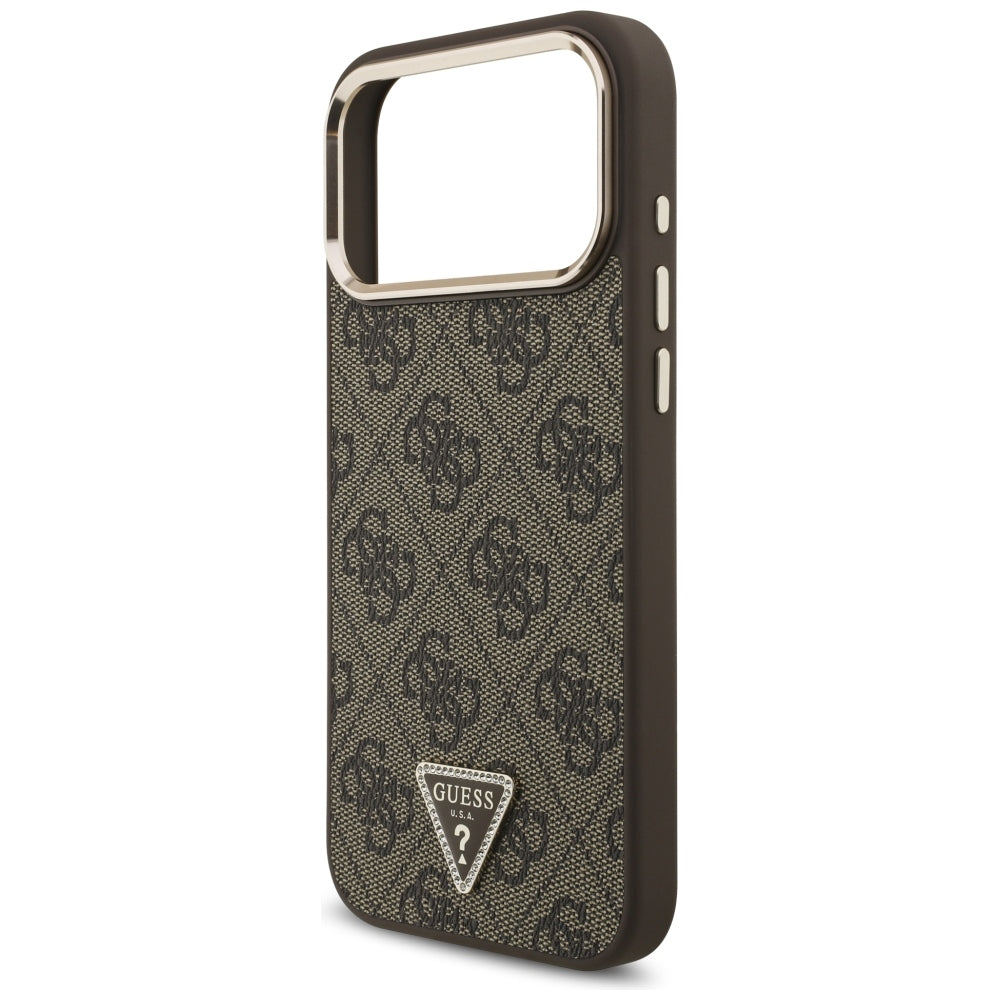 Guess 4G Triangle Logo MagSafe dėklas iPhone 17 Pro Max / 18 Pro Max - Rudas -- iPhone 17 Pro Max / iPhone 18 Pro Max