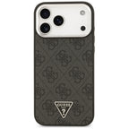 Guess 4G Triangle Logo MagSafe dėklas iPhone 17 Pro Max / 18 Pro Max - Juodas & Sidabrinis -- iPhone 17 Pro Max / iPhone...
