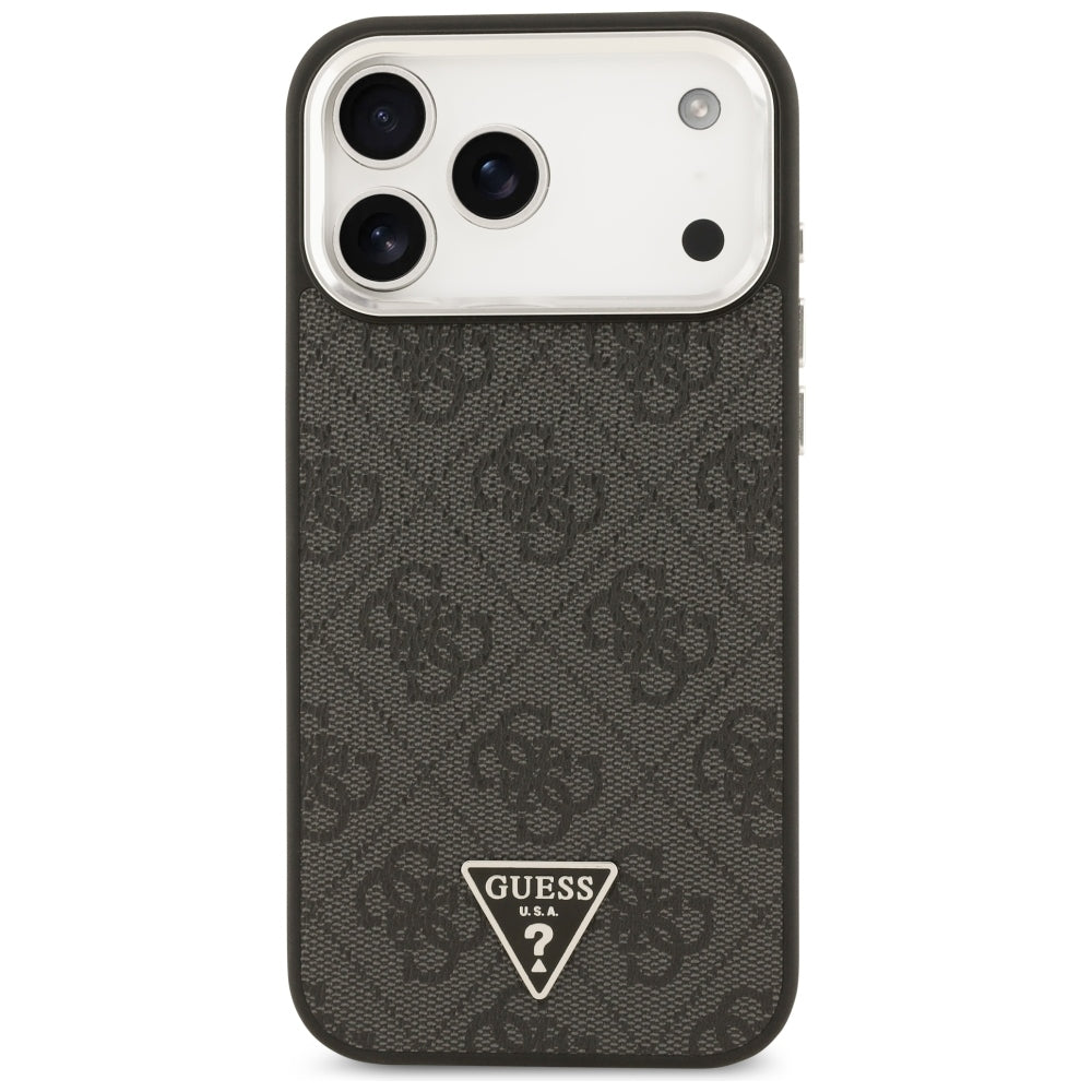 Guess 4G Triangle Logo MagSafe dėklas iPhone 17 Pro Max / 18 Pro Max - Juodas & Sidabrinis -- iPhone 17 Pro Max / iPhone...