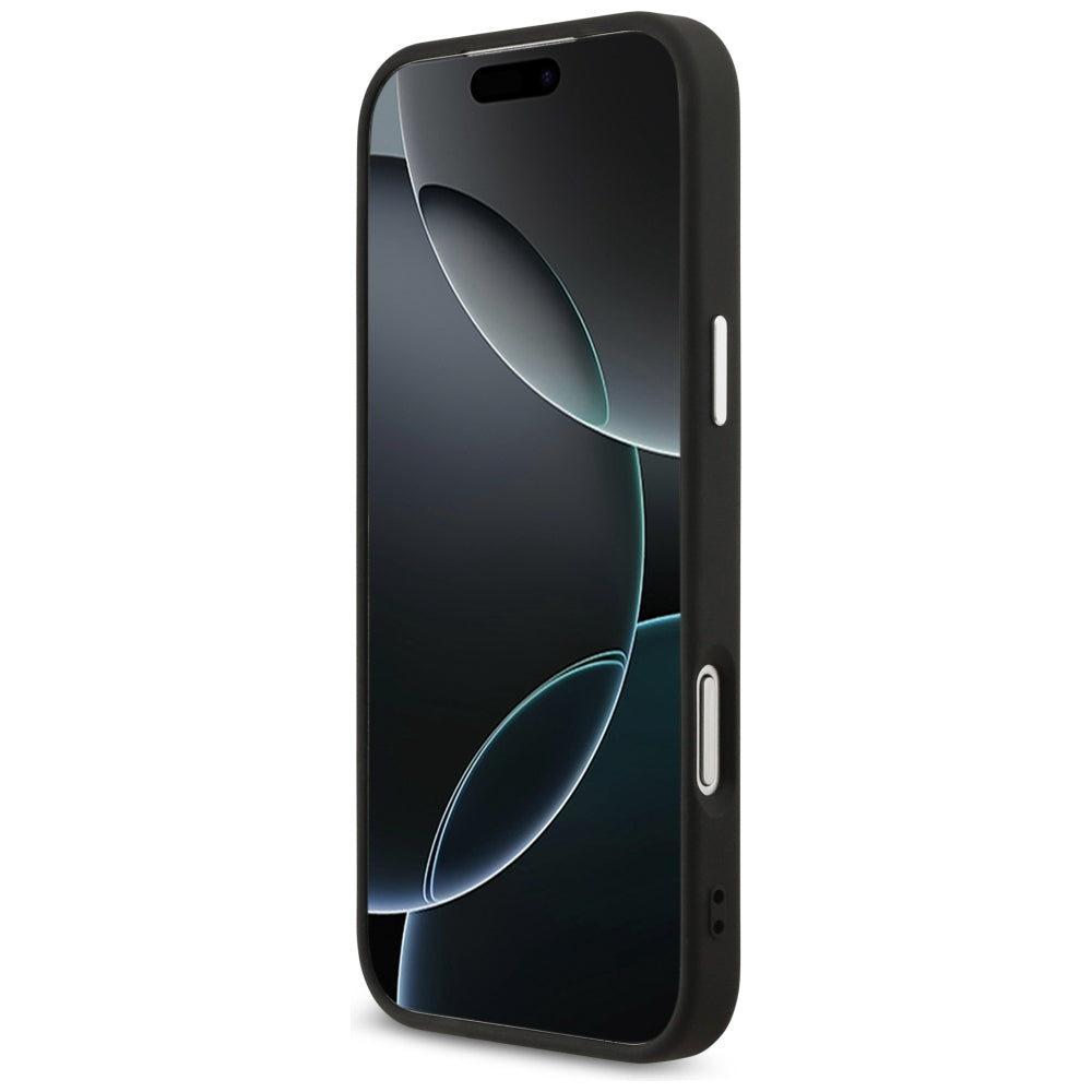 Guess 4G Triangle Logo MagSafe dėklas iPhone 17 Pro Max / 18 Pro Max - Juodas & Sidabrinis -- iPhone 17 Pro Max / iPhone...