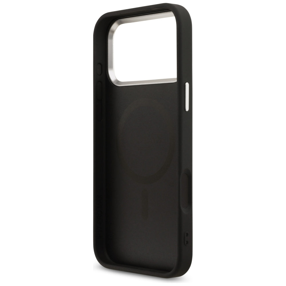 Guess 4G Triangle Logo MagSafe dėklas iPhone 17 Pro Max / 18 Pro Max - Juodas & Sidabrinis -- iPhone 17 Pro Max / iPhone...
