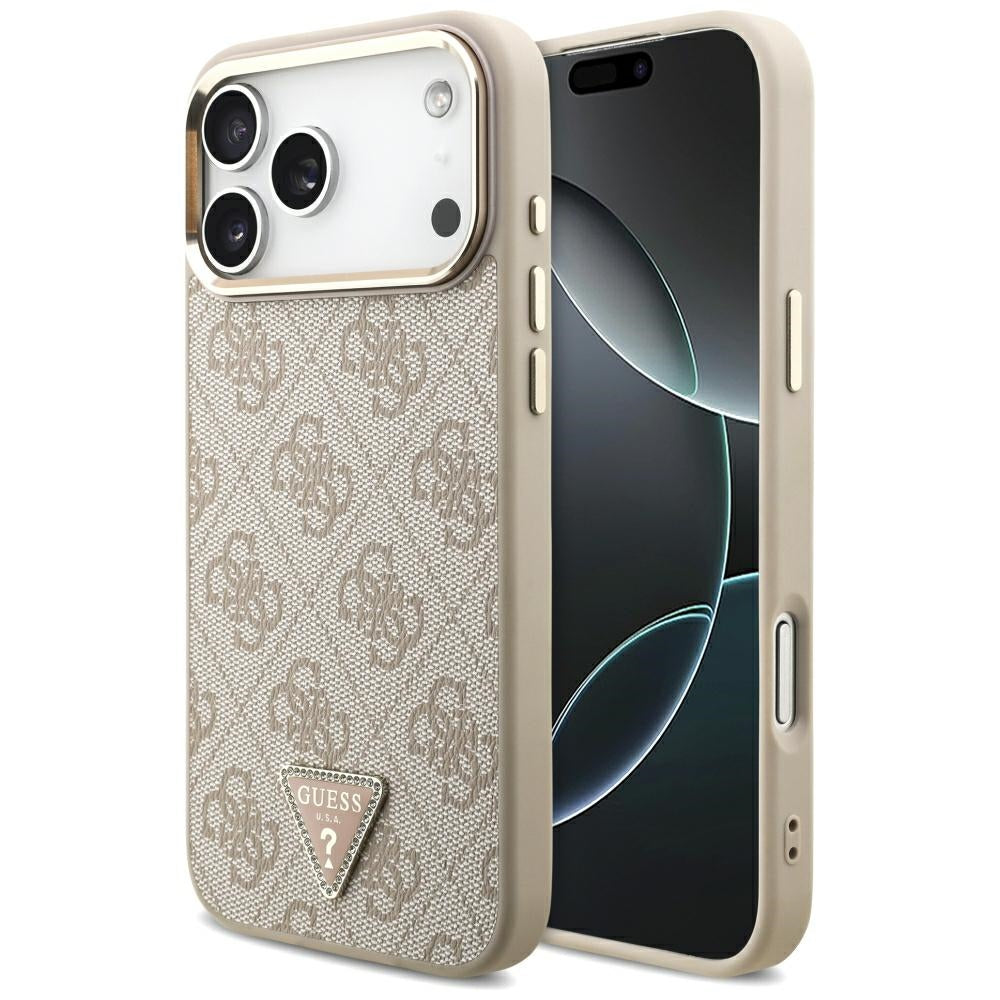 Guess 4G Triangle Logo MagSafe dėklas iPhone 17 Pro Max / 18 Pro Max - Rožinio aukso -- iPhone 17 Pro Max / iPhone 18 Pro Max