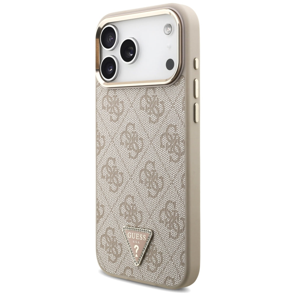 Guess 4G Triangle Logo MagSafe dėklas iPhone 17 Pro Max / 18 Pro Max - Rožinio aukso -- iPhone 17 Pro Max / iPhone 18 Pro Max