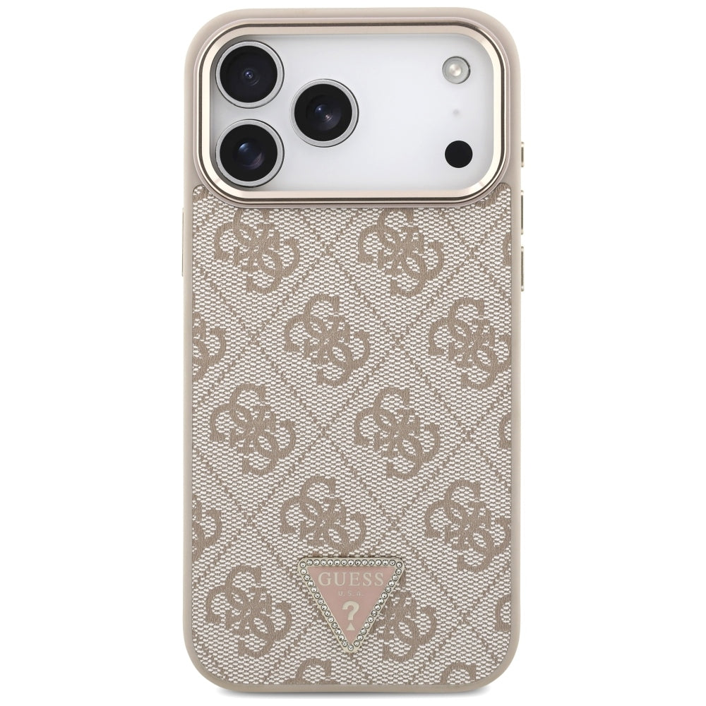 Guess 4G Triangle Logo MagSafe dėklas iPhone 17 Pro Max / 18 Pro Max - Rožinio aukso -- iPhone 17 Pro Max / iPhone 18 Pro Max