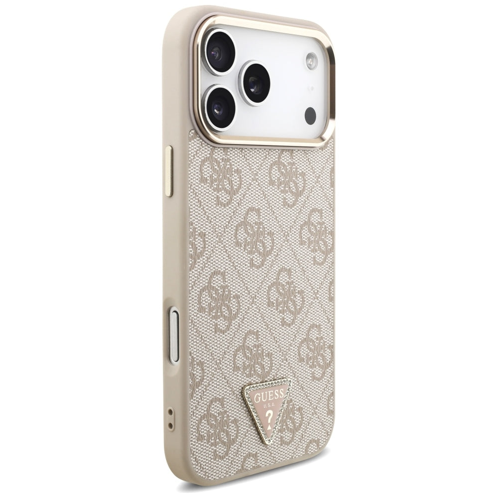Guess 4G Triangle Logo MagSafe dėklas iPhone 17 Pro Max / 18 Pro Max - Rožinio aukso -- iPhone 17 Pro Max / iPhone 18 Pro Max