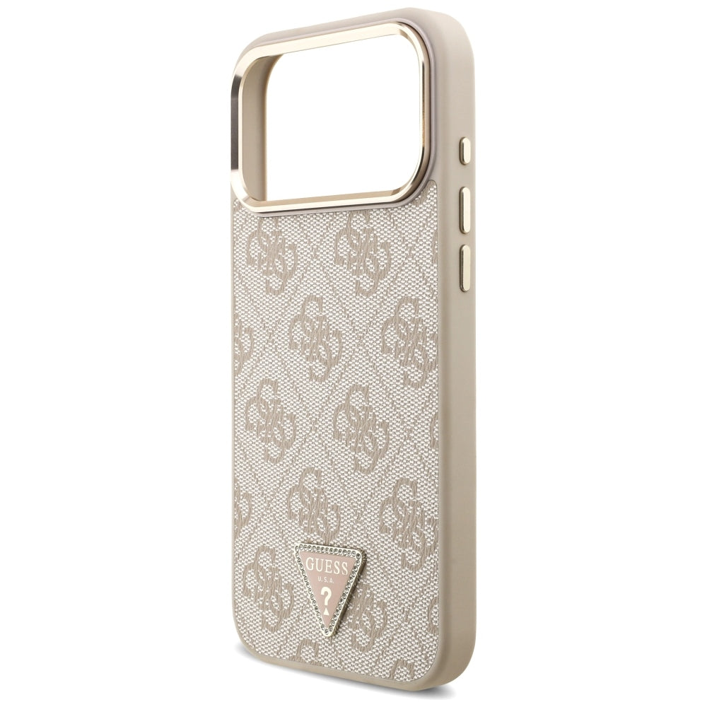 Guess 4G Triangle Logo MagSafe dėklas iPhone 17 Pro Max / 18 Pro Max - Rožinio aukso -- iPhone 17 Pro Max / iPhone 18 Pro Max
