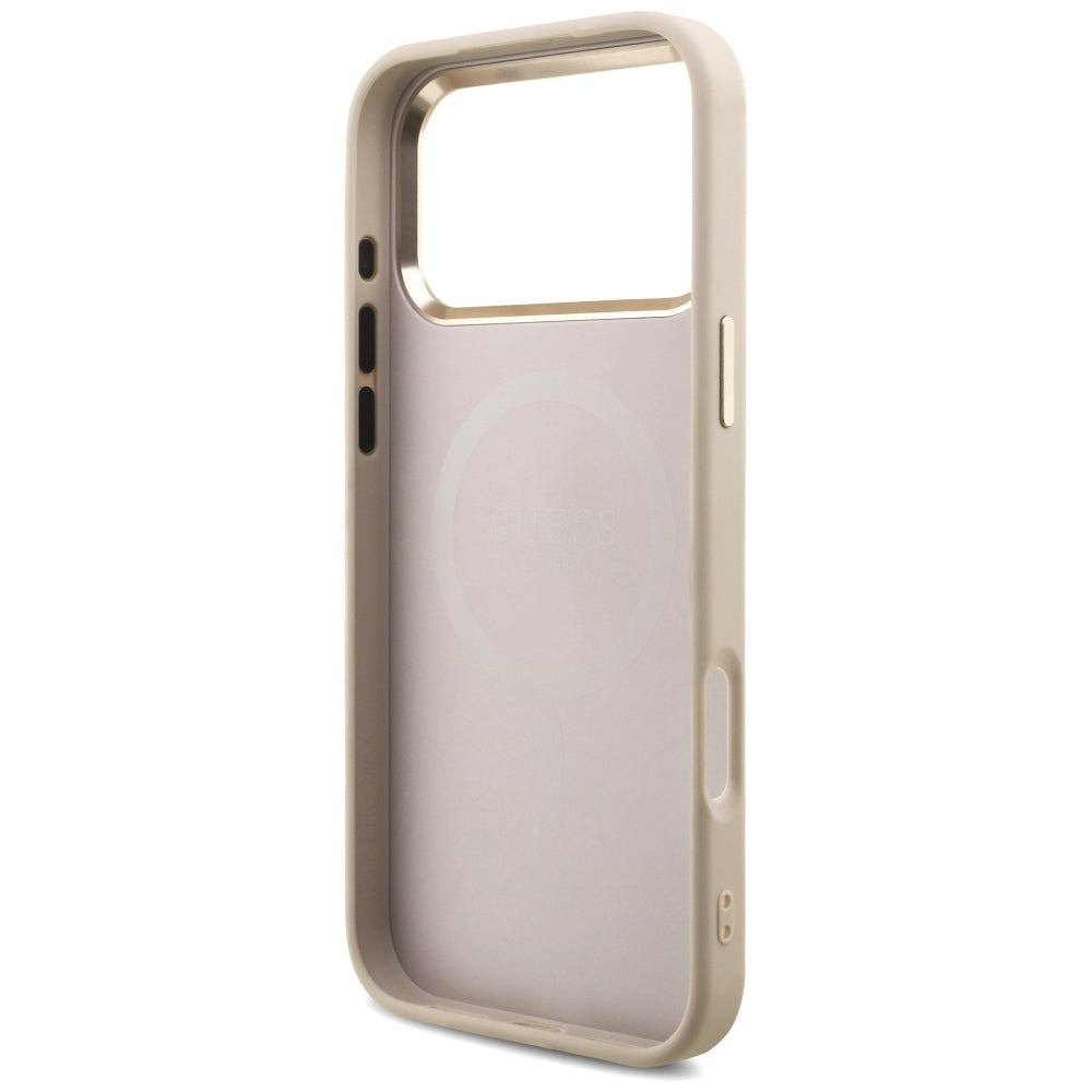Guess 4G Triangle Logo MagSafe dėklas iPhone 17 Pro Max / 18 Pro Max - Rožinio aukso -- iPhone 17 Pro Max / iPhone 18 Pro Max