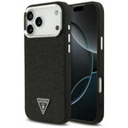 Guess Blizgantis Trikampis Ženklas MagSafe Dėklas skirtas iPhone 17 Pro Max / 18 Pro Max - Juodas -- iPhone 17 Pro Max /...
