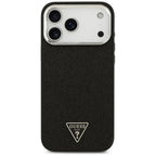 Guess Blizgantis Trikampis Ženklas MagSafe Dėklas skirtas iPhone 17 Pro Max / 18 Pro Max - Juodas -- iPhone 17 Pro Max /...