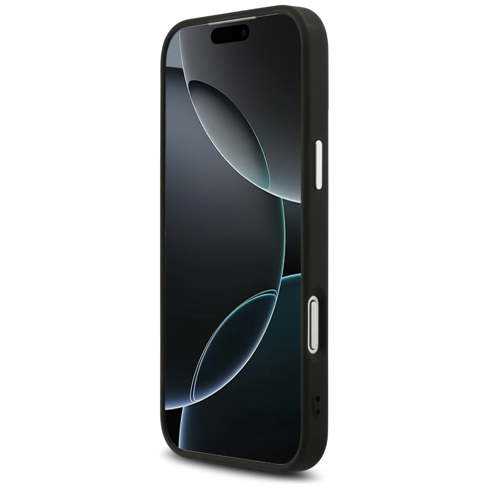 Guess Blizgantis Trikampis Ženklas MagSafe Dėklas skirtas iPhone 17 Pro Max / 18 Pro Max - Juodas -- iPhone 17 Pro Max /...