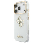 Guess HC IML 4G Script Metal Dėklas skirtas iPhone 17 Pro / 18 Pro - Balta -- iPhone 17 Pro / iPhone 18 Pro