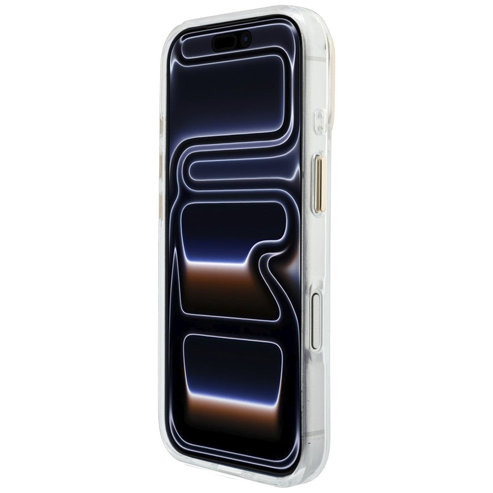 Guess HC IML 4G Script Metal Dėklas skirtas iPhone 17 Pro / 18 Pro - Balta -- iPhone 17 Pro / iPhone 18 Pro