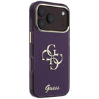 Guess IML 4G Script Metal dėklas iPhone 17 Pro / 18 Pro - burgundiškos spalvos -- iPhone 17 Pro / iPhone 18 Pro