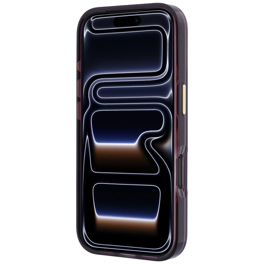 Guess IML 4G Script Metal dėklas iPhone 17 Pro / 18 Pro - burgundiškos spalvos -- iPhone 17 Pro / iPhone 18 Pro