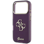 Guess IML 4G Script Metal dėklas iPhone 17 Pro / 18 Pro - burgundiškos spalvos -- iPhone 17 Pro / iPhone 18 Pro